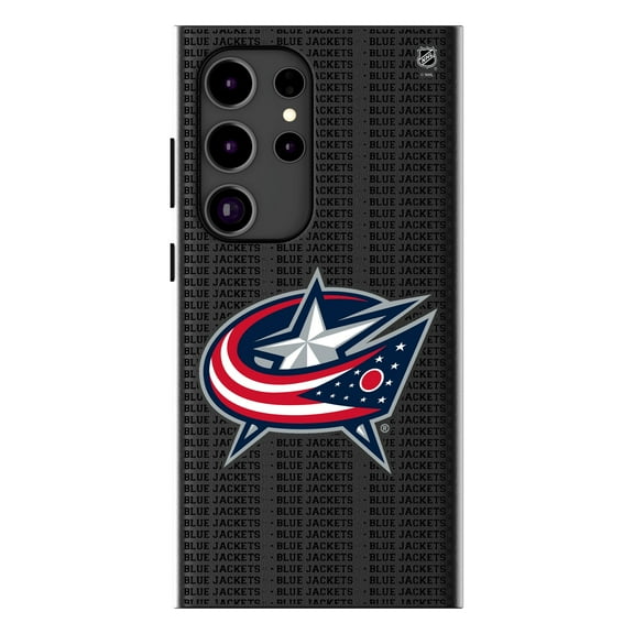 Keyscaper Columbus Blue Jackets Text Backdrop Galaxy Magnetic Bump Case