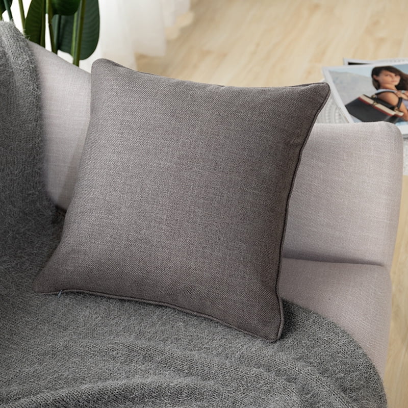 Linen Pillow Covers Cases Textured Faux Solid Color Throw Pillow Case