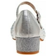 thumbnail image 4 of Badgley Mischka Little Kids Girls Block Heel Rhinestone Dress Shoes,   Silver, 1, 4 of 8