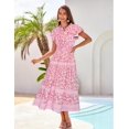thumbnail image 2 of Vestido largo GRACE KARIN con estampado floral para verano, casual, rosa, XXL, 2 of 5