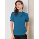 thumbnail image 2 of Top Elegante De BluDe ManCorDe OficiDe Las Camisas Del Cuello De PajariDe Las Mujeres Azul eléctrico XS, 2 of 6