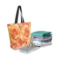 thumbnail image 2 of Large Canvas Bag 13.5x5.1x15 Inch Canvas Bag Shopping Canvas Bag Suitable For Outing Shopping Travel Out Of Large Capacity Storage Cartoon Orange Roses, 2 of 9
