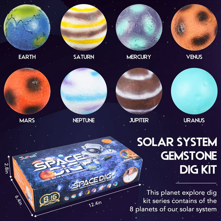 JoyCat Gemstone Dig Kit, Excavate 18 Gems from The Solar System, Gem  Digging Kit for Kids Age 6-8-12, Space Planet Toys STEM Science Kits  Christmas