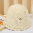 thumbnail image 2 of CoCopeaunts Ladies Bucket Hat Solid Color Lambs Wool Casual Warm Women Girls Basin Cap Rivet Edge Decorate Trend Fisherman Hat, 2 of 8