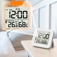 thumbnail image 3 of HLONK Waterproof Digital Clock with Alarm  Battery Powered Timer Clock Humidity Meter Thermometer Date 12/24H Display LCD Large Number Indoor Outdoor Travel White, 3 of 13