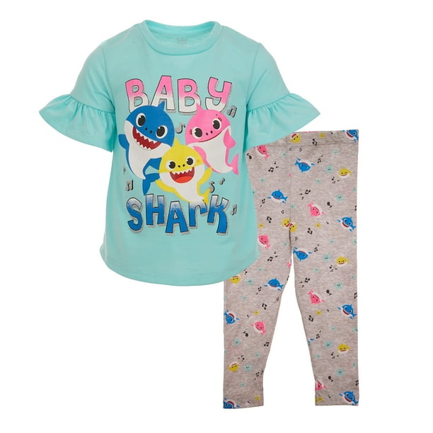 Pinkfong Baby Shark Mommy Shark Daddy Shark Toddler Girls Set Blue 2T - Walmart.com - Walmart.com