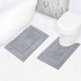 thumbnail image 1 of Juego de Alfombrillas de Baño SHACOS en Forma de U 40x60 cm y 50x60 cm Gris, 1 of 8