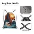thumbnail image 2 of Horeoi Textured Bald Eagle Print Drawstring Bags for Gym Sports Yoga Travel Lightweight Foldable Sackpack for Men Women Teens, 2 of 7
