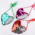 thumbnail image 6 of Xinyolin Kids Girl Dual Color Sequins Heart Shape Shoulder Bag Coin Purse Small Handbag, 6 of 8