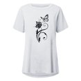 thumbnail image 4 of Pompotops Chemises Mode Décontractée pour Femmes Manches Courtes Tee-Shirt Ample Tunique Blouse, 4 of 4