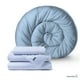 thumbnail image 5 of Set de 4 Piezas Edredón Acolchado y Sábanas Individual Dreamlab, Colcha para Cualquier Temporada, Hipoalergénica, Color Azul Mezclilla, Diseño Rayas Azul Mezclilla, 5 of 5