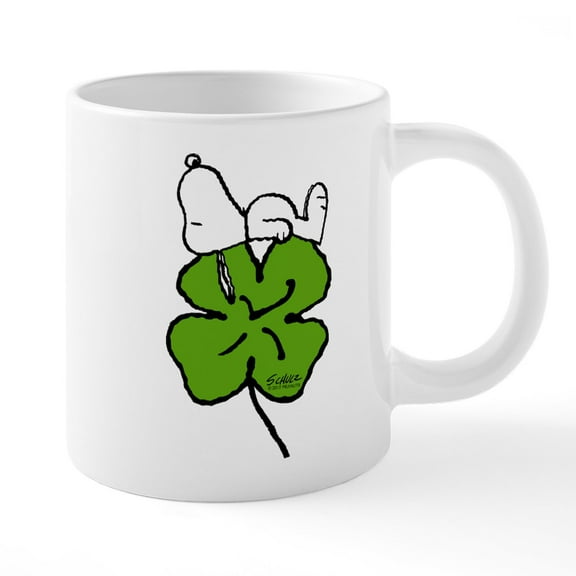 CafePress - Snoopy And Clover - 20 Oz White Ceramic Mega Mug