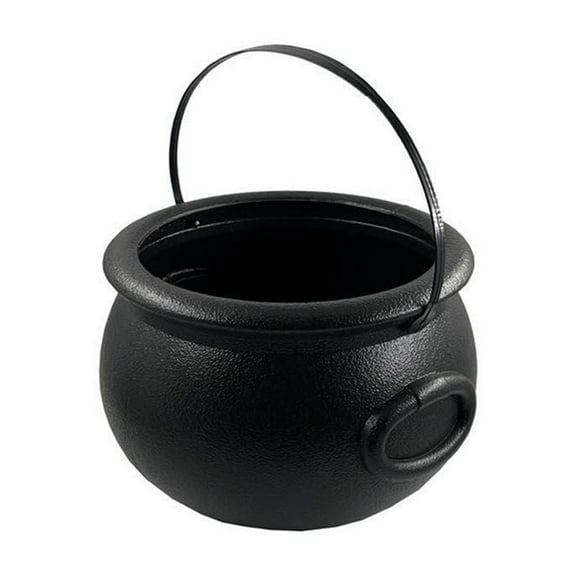 Halloween Witch Pot Plastic Flame Bucket Black Cauldron Halloween Candy Bucket Candy Rack Jar Bucket Decorations, Storage Trunks & Bag, Clearance