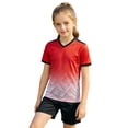 thumbnail image 4 of Ensemble de Maillot de Soccer pour Garçons Respirant Tenue de Soccer 2 Pcs T-Shirt à Manches Courtes et Shorts Ensembles Athlétiques Rouges Ensembles Garçons Filles Taille 9-10 Ans, 4 of 6