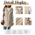 thumbnail image 4 of Cuteduck Women's Vest Fall Spring Sleeveless Stand Collar Long Lightweight Quilted Pocketed Zipper Casual Jacket S-2XL, 4 of 7