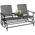 thumbnail image 2 of Patiojoy Gray Patio Loveseat Rocking 2 Person Outdoor Double Glider Chair With Center Table, 2 of 10