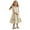 Beige, variant on ZHOGXU Sleeveless Casual Little Girls Button Down Ruffled Dress Soft Boho Beach Vacation Back To School Sundress