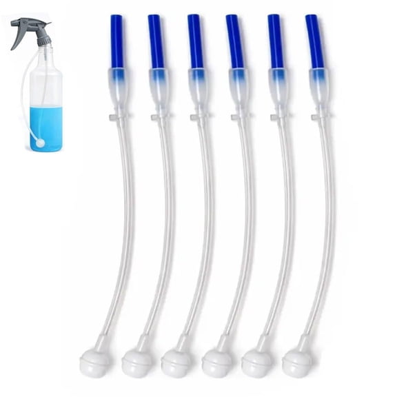 6 Pack Universal Fit 360° Spray Bottle Adapter, 4.3in Weighted Tube Replacement for Triggers and Pump Sprayers, For Kitchen, Garden, Home and Office, Cleaning Solutions (6*Pack)