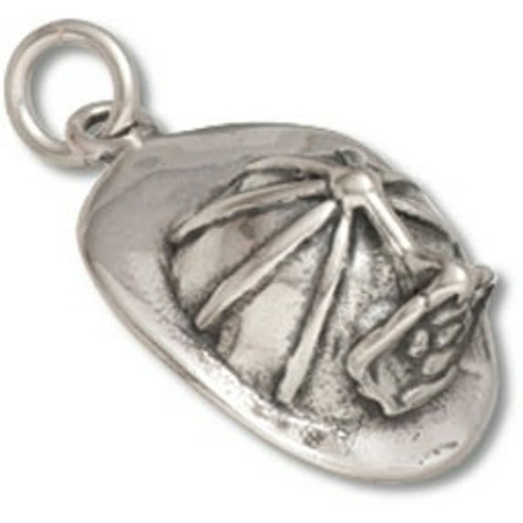 Sterling Silver 20" .8mm Box Chain 3D Fireman Fire Fighters Hat Pendant Necklace