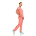 thumbnail image 3 of Hey Collection Womens Stretch Colorful Cargo Mock Neck Scrubs Set, Medical Nursing Tops with Four Pocket Scrubs Straight Leg Pants, 3 of 5