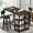 Black, variant on MIERES 2-Person Dining Set, 3-Piece Bar Table and Chair Set, Kitchen Counter-Height Dining Table Set, Compact Kitchen Dining Table with Storage, Small Space Breakfast Set, Black