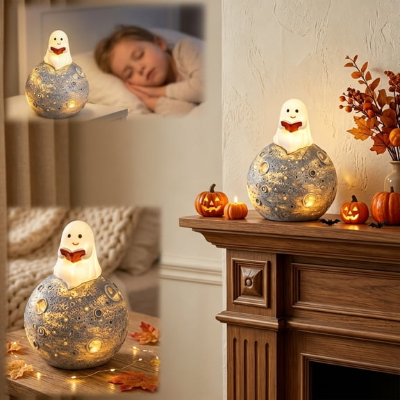 Halloween Decorations,Halloween Ghost Night Light, Spooky LED Tabletop Decor for Bedroom Shelf Mantel(1PCS)