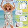 thumbnail image 5 of SEANATIVE Girls One-Piece Swimsuits with Mesh Cover-up Skirt One-Piece Bathing Suits Back Cutout Stylish Stretch Swimwear for Kids Teenagers, Size 7-8, Rose Green Pink, 5 of 7