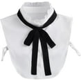 thumbnail image 2 of Municipal Womens Ruffle Fake Collar Peter Pan Collar Half Shirt Blouse Collar Detachable Collar with Bow Tie, 2 of 8