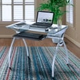 thumbnail image 4 of Techni Office Solutions 43.25" Clear and Brown Durable Rectangular Computer Desk, 4 of 7