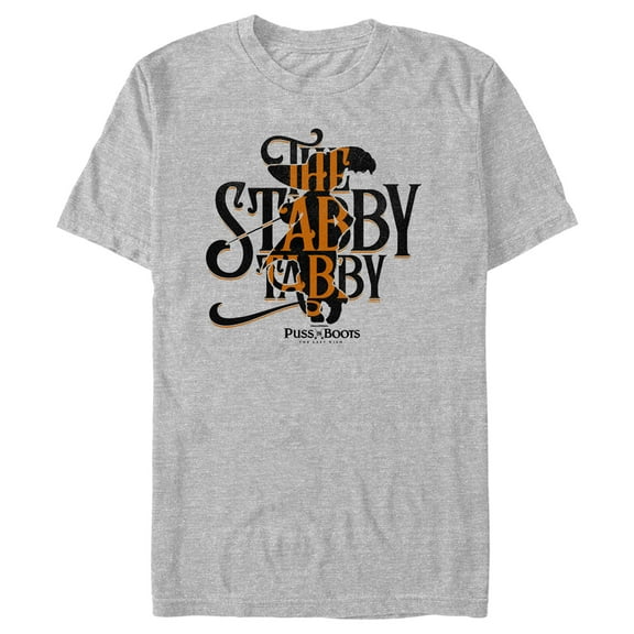 Men's Puss in Boots: The Last Wish The Stabby Tabby Graphic Tee Athletic Heather X Large