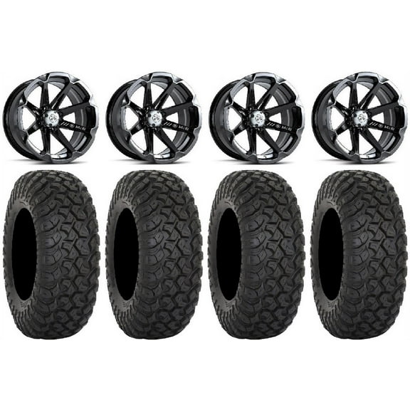 MSA Black Diesel 14" UTV Wheels 30" RT320 Tires Polaris RZR XP 1000 / PRO XP / Ranger XP 900/1000