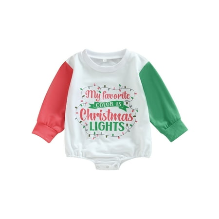 

Meihuida Baby Girls Casual Romper Long Sleeve O Neck Letter Print Contrast Color Playsuit