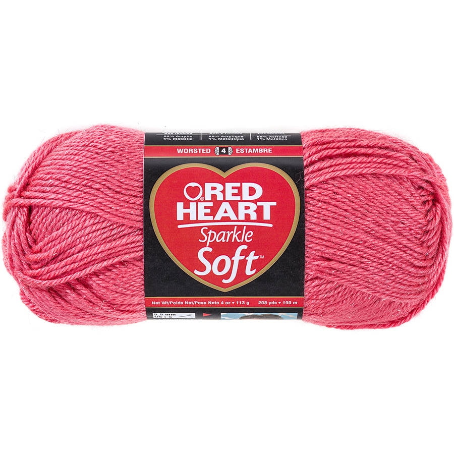 Red Heart Sparkle Soft Coral Yarn, 208 Yd.