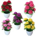 thumbnail image 3 of Artificial Chrysanthemum Flowers, Artificial Plants Artificial Flowers Bonsai,Artificial Hydrangea Flowers in Ceramic Vase Mini Potted Plant for Wedding Home Party Office Table Decor, 3 of 8