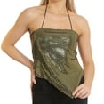 thumbnail image 3 of Mittory Women Sequin Crop Tank Tops Sexy Deep V Backless Halter Body Chain Cami Tops Shiny for Party Night Club, 3 of 5