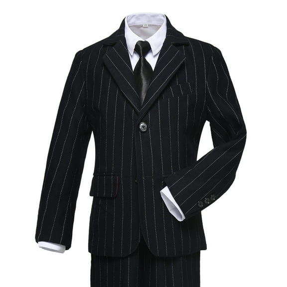 Boys 3 Piece Formal Dress Suit Set Classic Stripe Fit Jacket Vest and Pants for Wedding