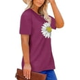 thumbnail image 2 of XCHQRTI Daisy T Shirts Women Plus Size Graphic Tshirts Casual Short Sleeve Oversized Tee, 2 of 7