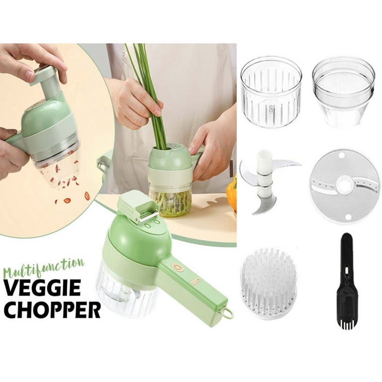 4-in-1 portable electric vegetable cutter set with brush wireless