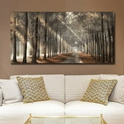 Arts Large Wall Art Fall Scenery Canvas Prints Panorama Forest in Vibrant Warm Colors Printed Painting Frameless Art Works Home Walls - 31.4x15.7inches