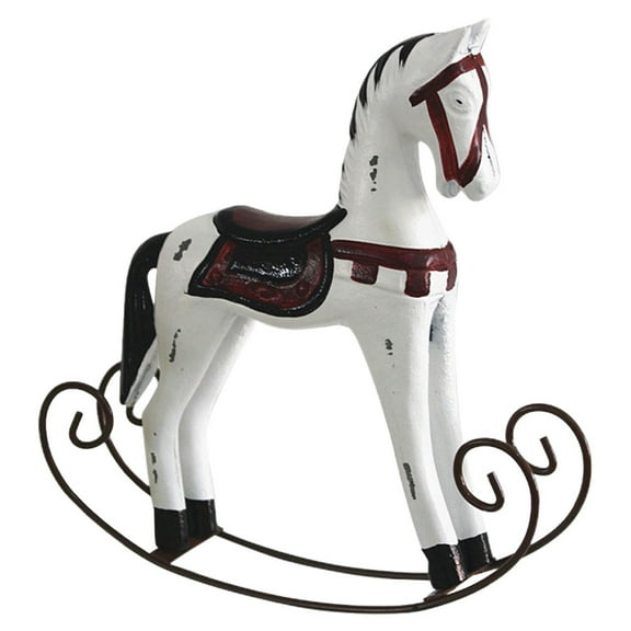 Wooden Rocking Horse Figurine for Decor with Vintage Design and Exceptional Craftsmanship Multi
