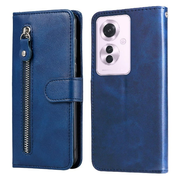 Estuche de Cuero PU con Cierre para OPPO Reno 11F , Funda Protectora con Billetera y Correa