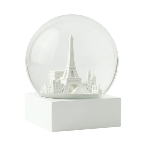 White Paris Snow Globe 4.75 Inches