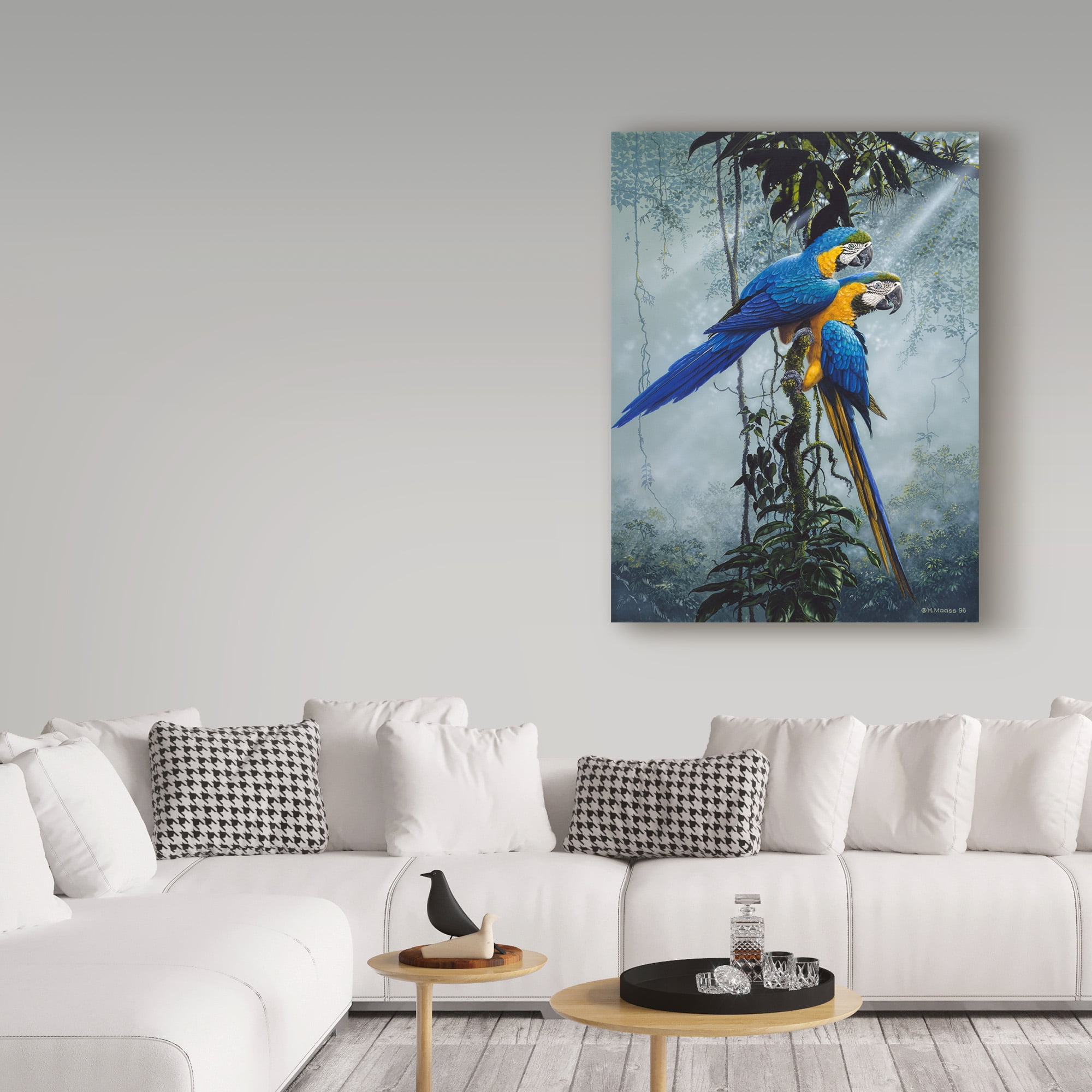 Trademark Fine Art 'Blue And Yellow Macaws 2' Canvas Art by Harro Maass