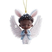 Meggemo Easter Angel With Wings Acrylic Small Ornaments Car Interior Hanging Charms For Vehicle Home Wall Door Festive Holiday Decor Accessories