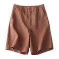 thumbnail image 3 of MKLEKYY Pantalones Cortos De Mezclilla Para Mujer, Elásticos, Transpirables, Sueltos Y De Lino, De Media Longitud, Pantalones Cortos Para Mujer Con Bolsillo, 3 of 3