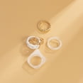 thumbnail image 5 of Trendy Metal Threaded Chain Ring Set for Women: Geometric Design, Alloy & Acrylic Materials, European & American Style, 5 of 6