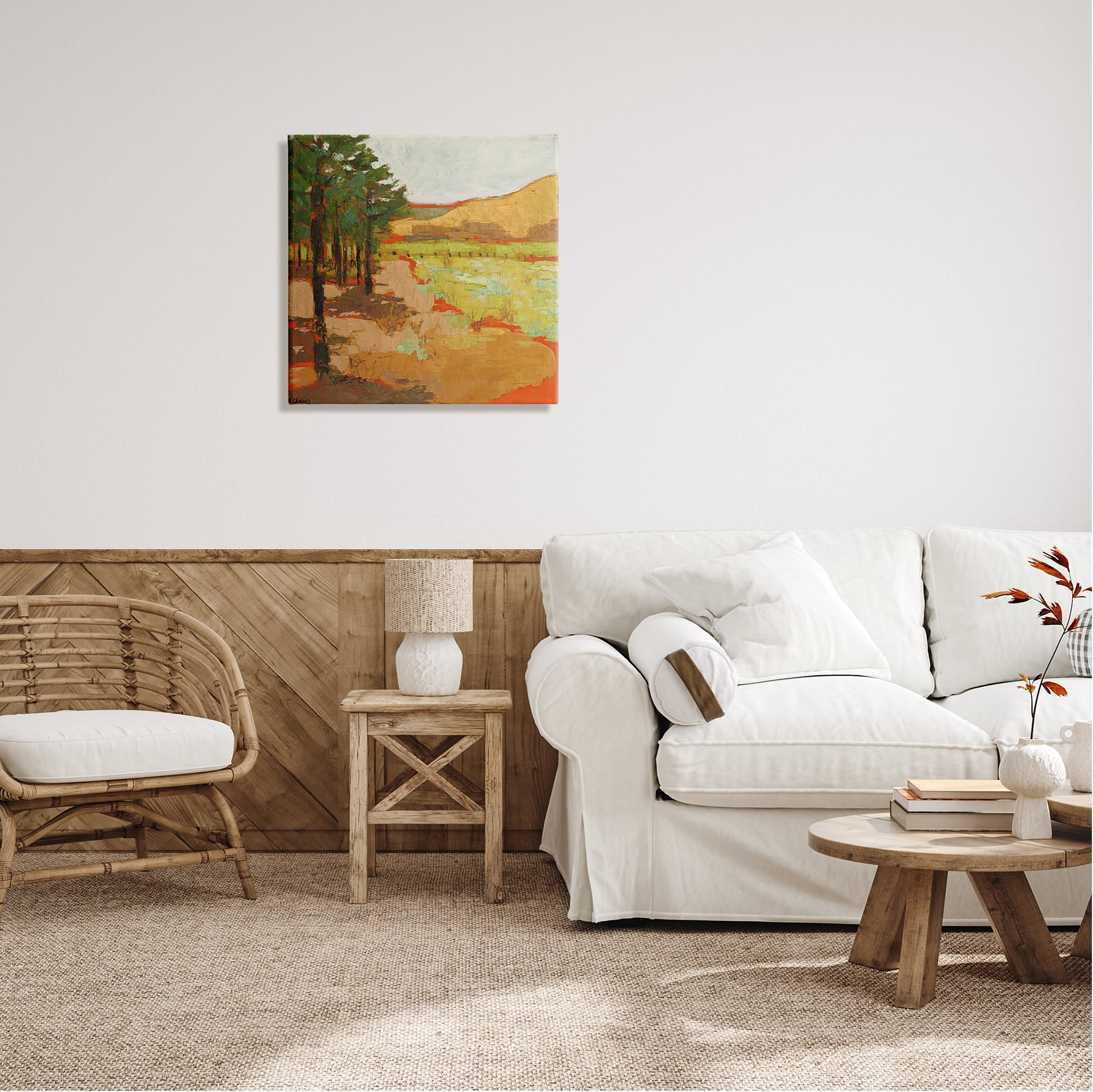 Stupell Industries Modern Landscape Painting Nature Painting Gallery Wrapped Canvas Print Wall Art, 24 x 24
