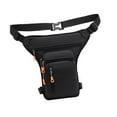 thumbnail image 5 of QccHieUs Mens Waist Bag Crossbody Bag Motorcycle Drop Leg Bag Fanny Pack Adjustable Strap Side Zipper Black, 5 of 7