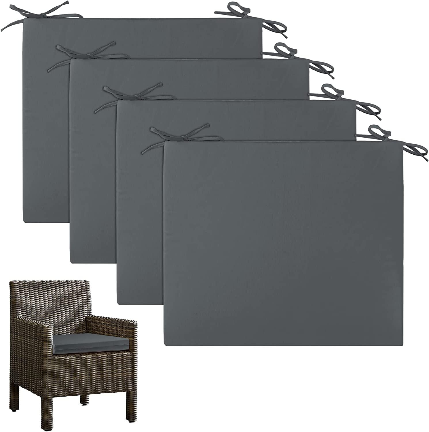 UNIKOME Outdoor Patio Chair Cushions Pack of 4,Water Resistant Patio