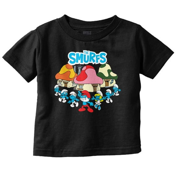 Smurfs Village Mushroom Dance Party Toddler Boy Girl T Shirt Infant Toddler Brisco Brands 6M